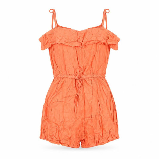 H&M Womens Orange Viscose Playsuit One-Piece Size 8 L3 in Drawstring