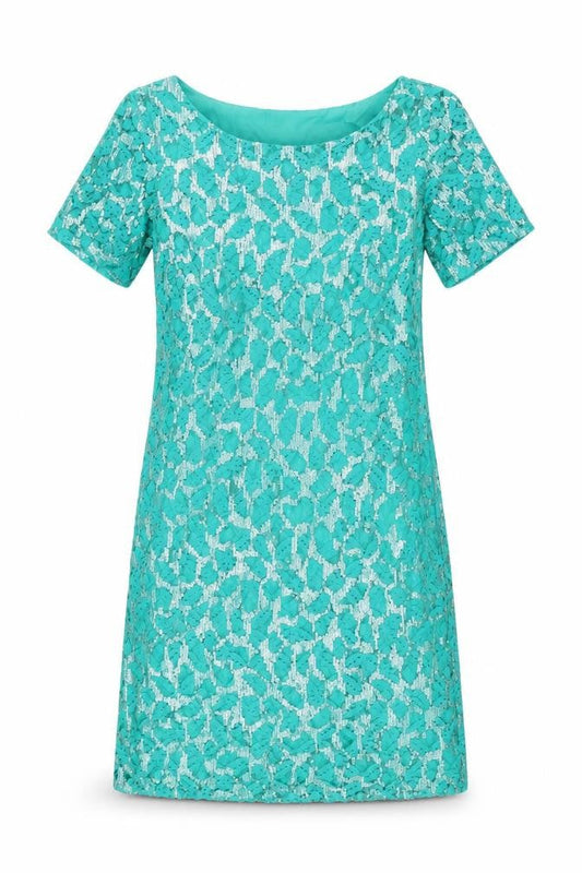 Monsoon Womens Blue Floral Cotton Shift Size 8 Round Neck Zip
