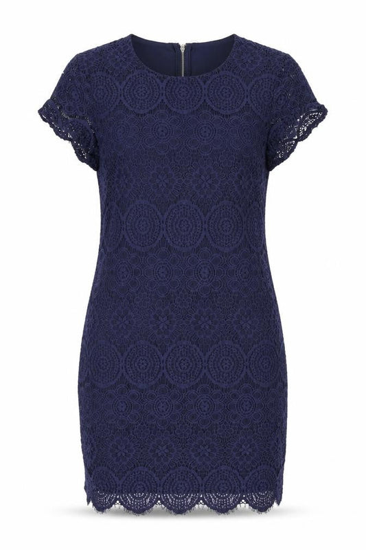 Laundry Womens Blue Floral Nylon Bodycon Size 10 Round Neck Zip