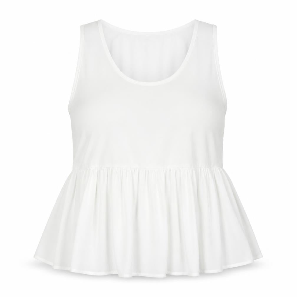 Boohoo Womens White Polyester Basic Tank Size 14 Round Neck