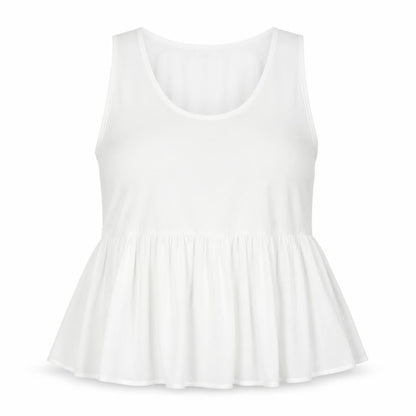 Boohoo Womens White Polyester Basic Tank Size 14 Round Neck
