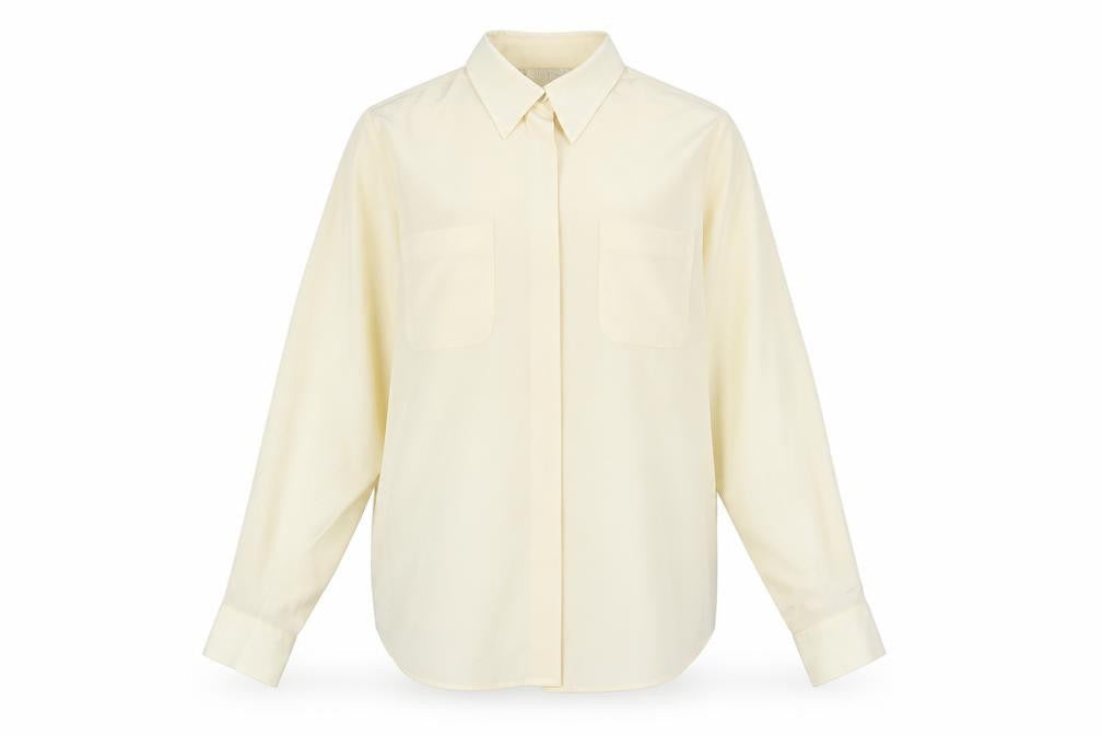 Artigiano Womens Beige Polyester Basic Button-Up Size 10 Collared