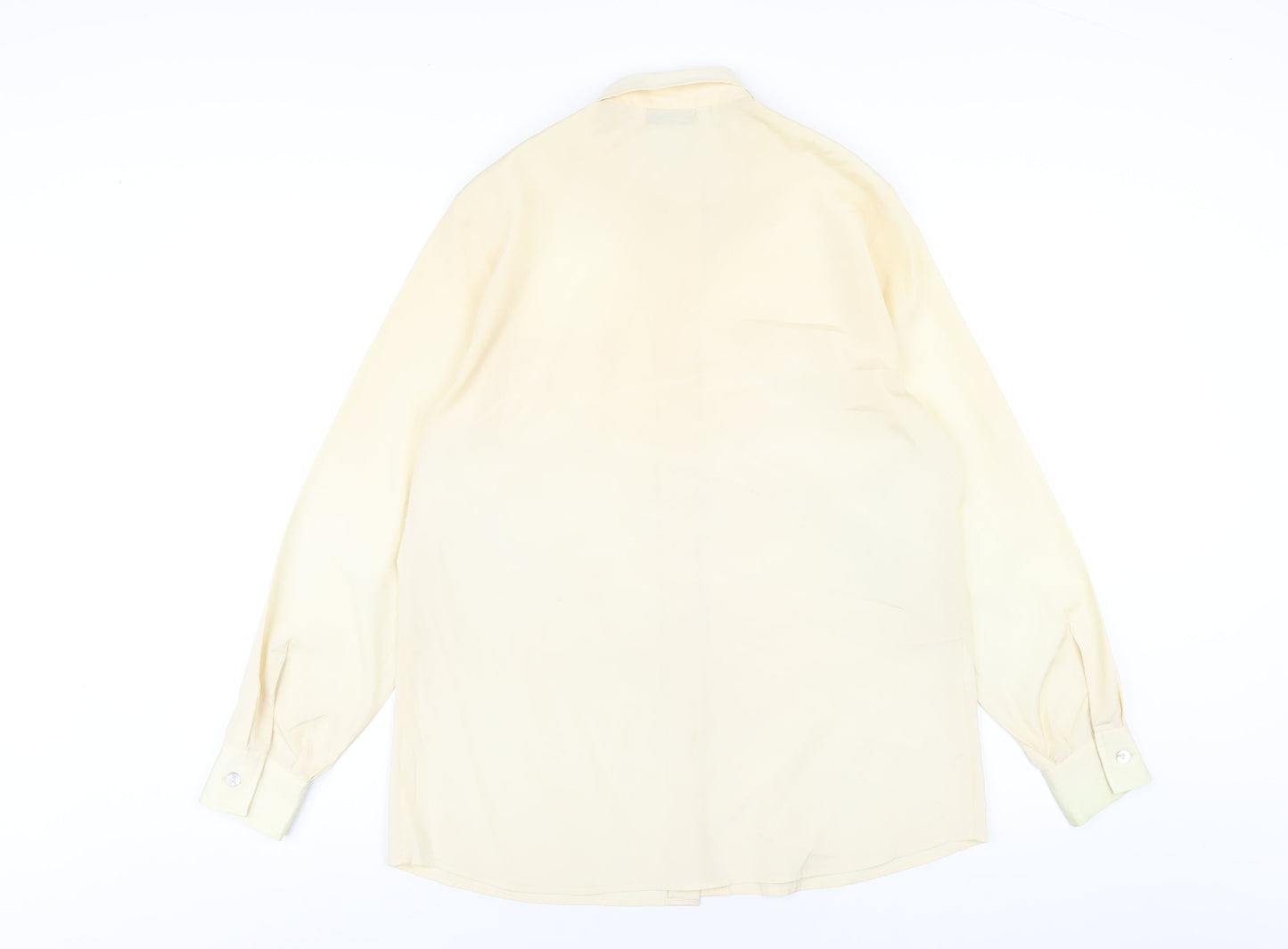Artigiano Womens Beige Polyester Basic Button-Up Size 10 Collared