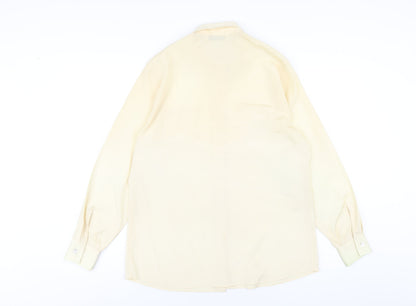 Artigiano Womens Beige Polyester Basic Button-Up Size 10 Collared