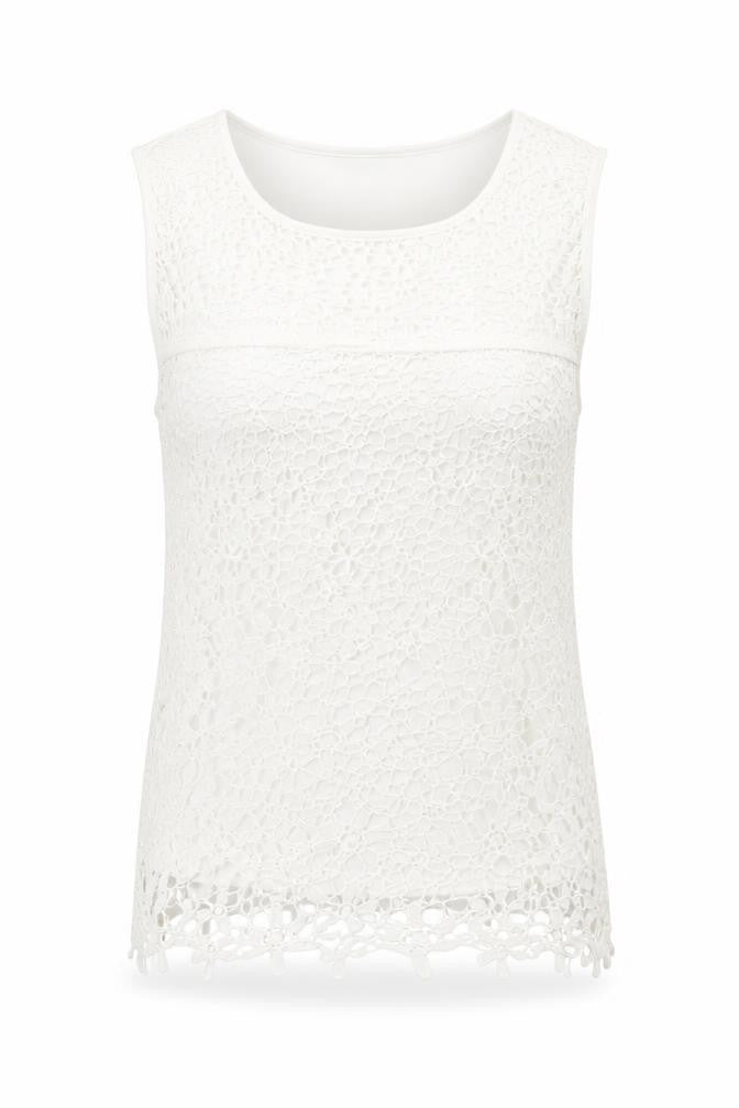 Debenhams Womens White Viscose Basic Tank Size 6 Round Neck