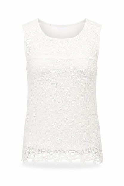 Debenhams Womens White Viscose Basic Tank Size 6 Round Neck