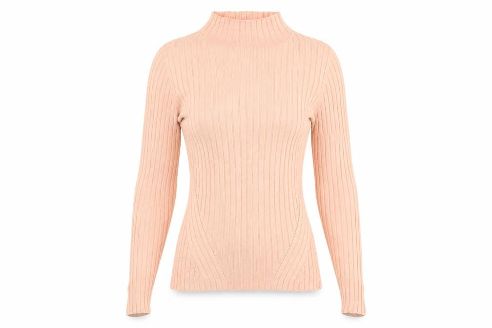 Warehouse Womens Pink Mock Neck Viscose Pullover Jumper Size 10