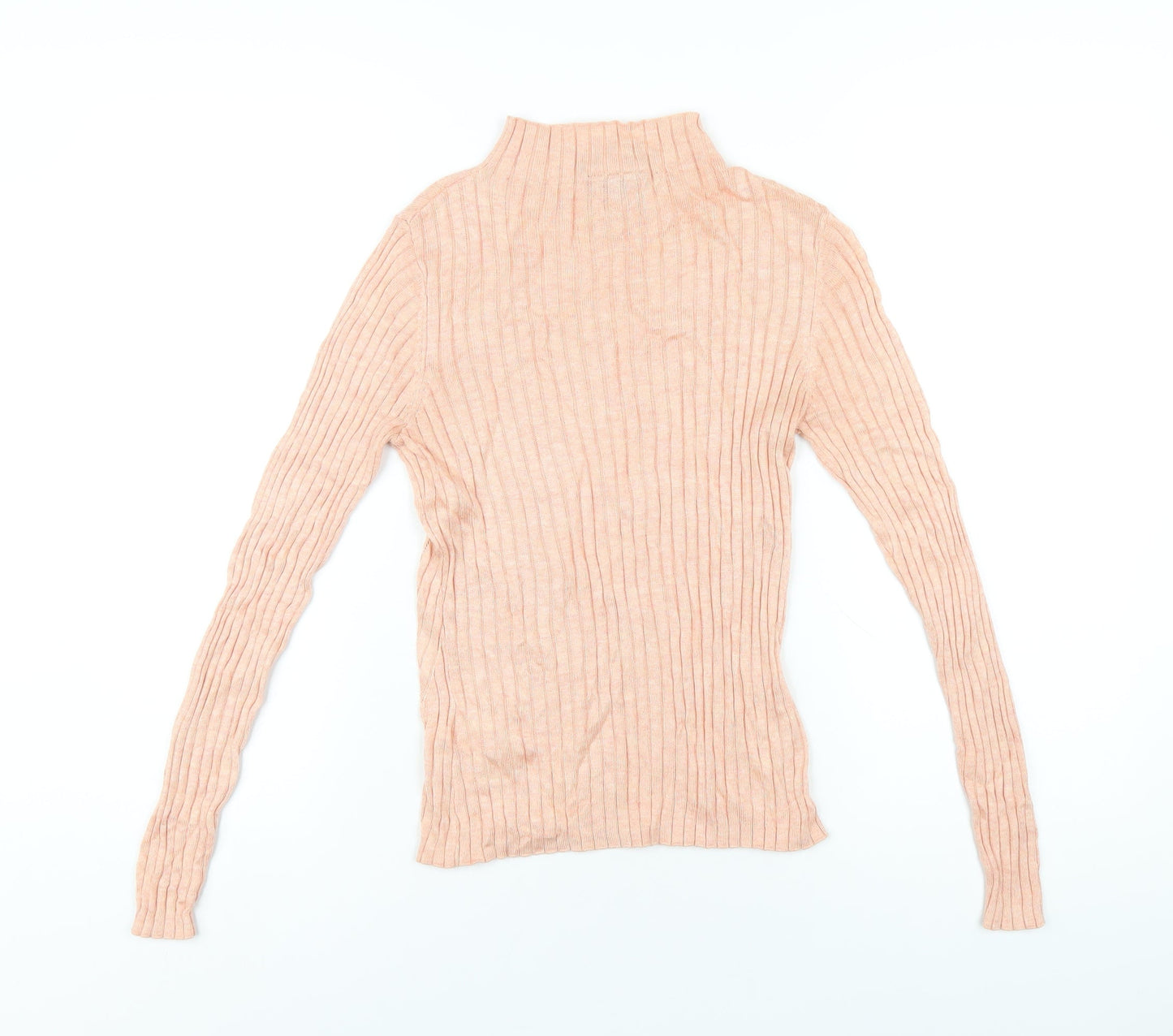 Warehouse Womens Pink Mock Neck Viscose Pullover Jumper Size 10
