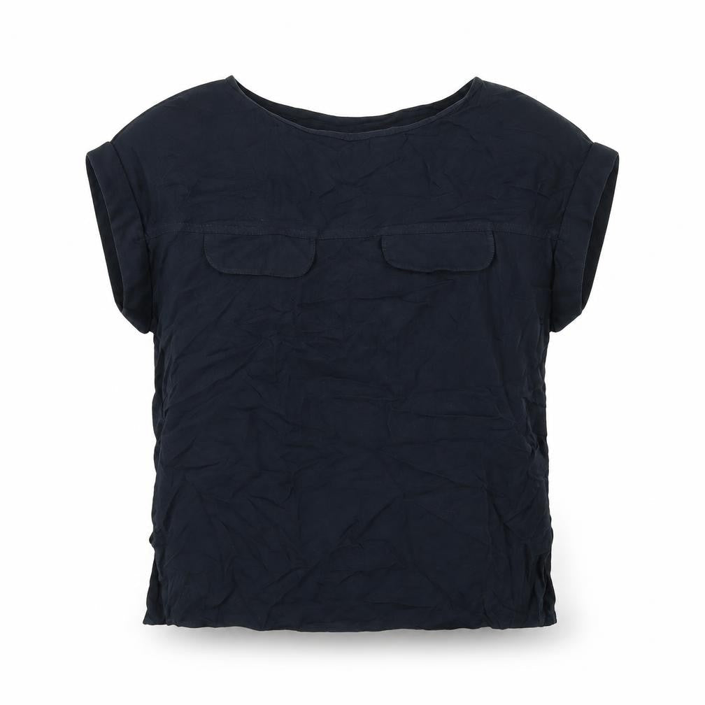NEXT Womens Blue Viscose Basic T-Shirt Size 10 Round Neck