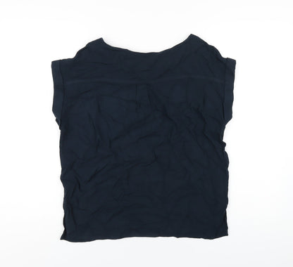 Next Womens Blue Viscose Basic T-Shirt Size 10 Round Neck