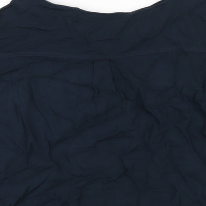 Next Womens Blue Viscose Basic T-Shirt Size 10 Round Neck