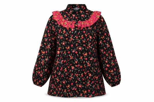 ASOS Womens Black Floral Polyester Shirt Dress Size 10 Collared Button