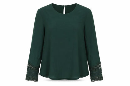 Zara Womens Green Nylon Basic Blouse Size M Round Neck