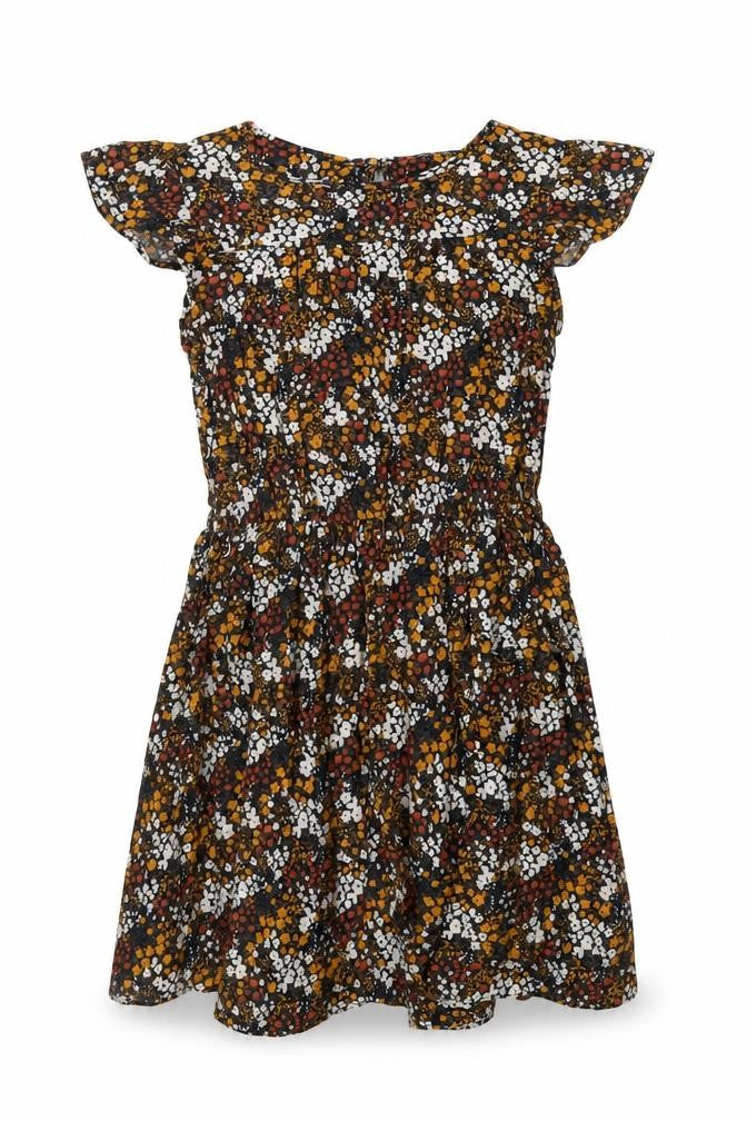 NEXT Girls Multicoloured Fair Isle Viscose A-Line Size 9 Years Round Neck Button