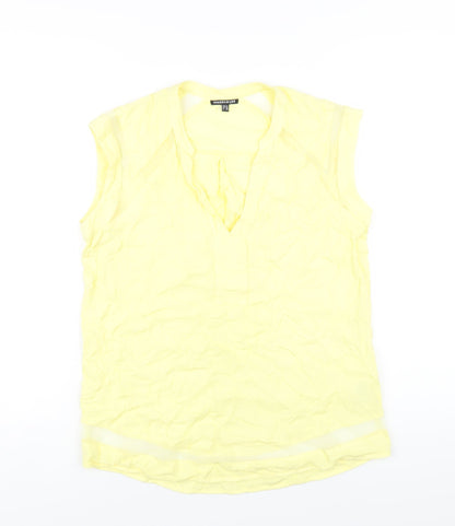 Warehouse Womens Yellow Viscose Basic Tank Size 10 V-Neck