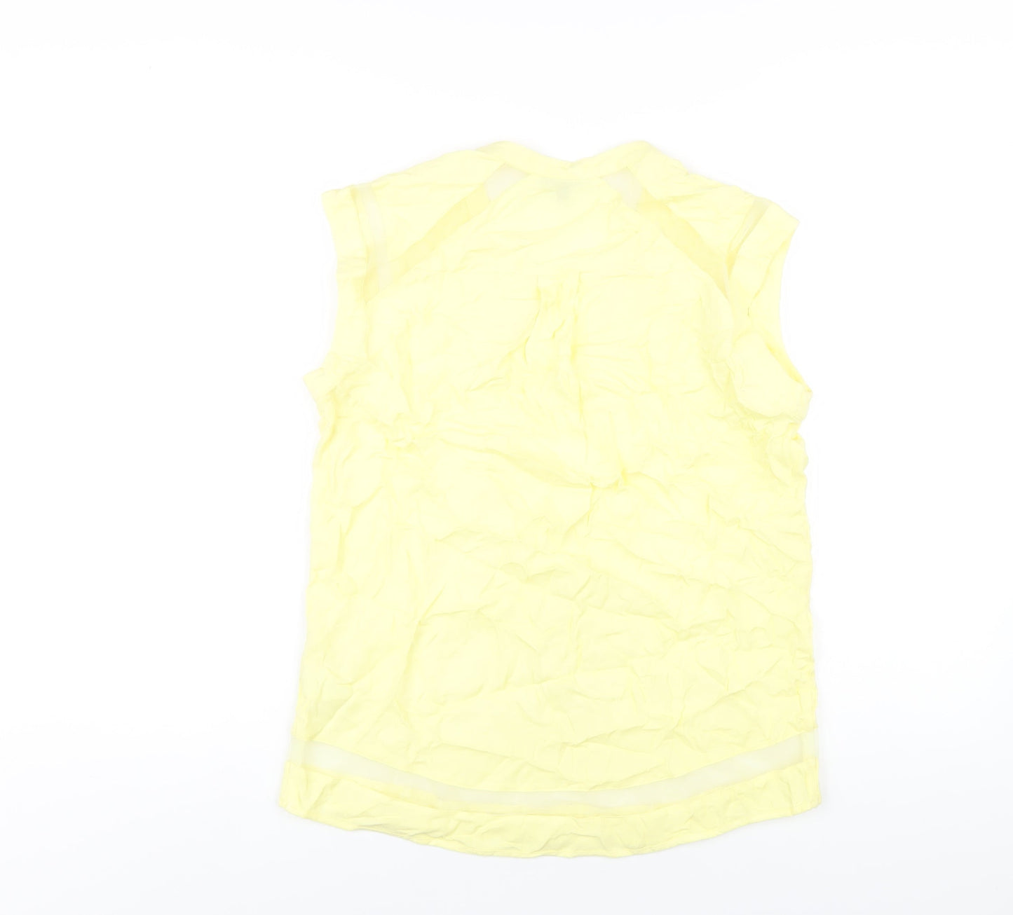 Warehouse Womens Yellow Viscose Basic Tank Size 10 V-Neck