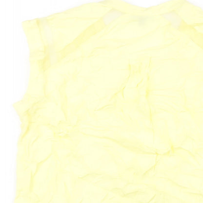 Warehouse Womens Yellow Viscose Basic Tank Size 10 V-Neck