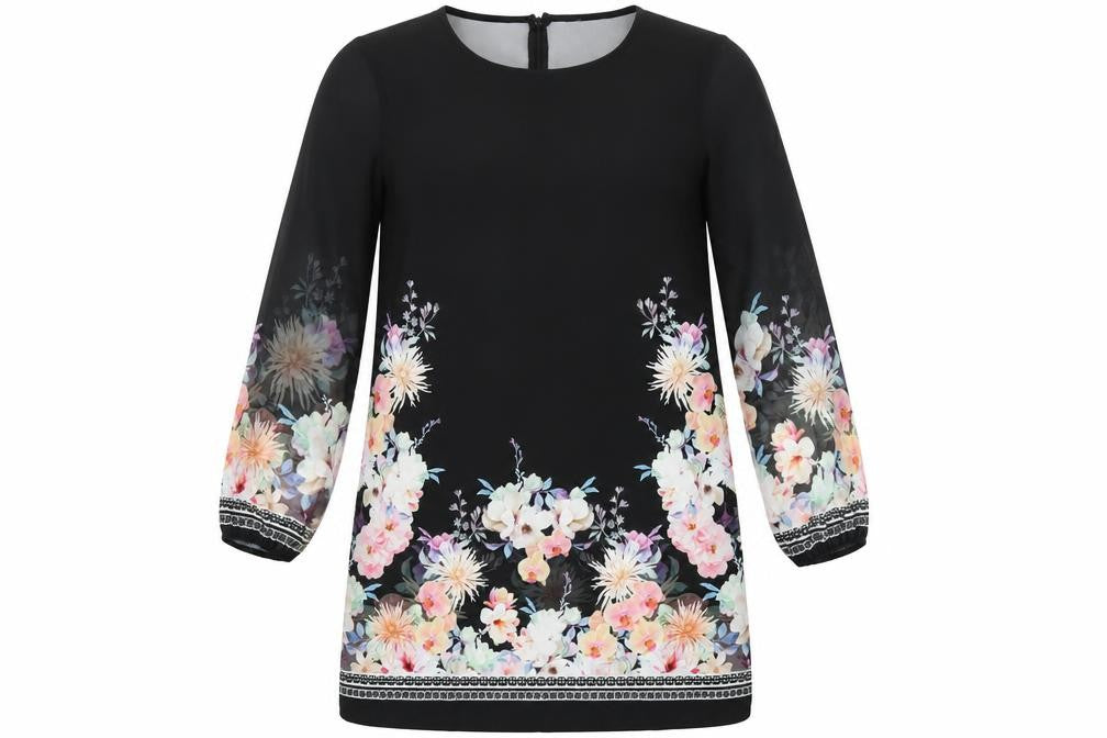 Lipsy Womens Multicoloured Floral Polyester A-Line Size 14 Round Neck Zip