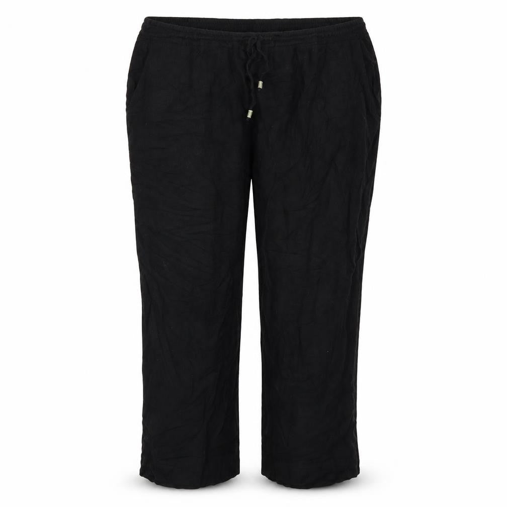 Capsule Womens Black Viscose Trousers Size 20 L23 in Regular Drawstring