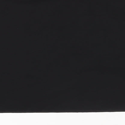 Brand and care label for Missguided women’s black polyester cropped t-shirt, size UK 10, mock neck