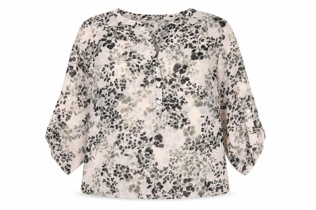 Profile Womens Pink Geometric Polyester Basic Blouse Size 14 V-Neck