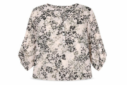 Profile Womens Pink Geometric Polyester Basic Blouse Size 14 V-Neck