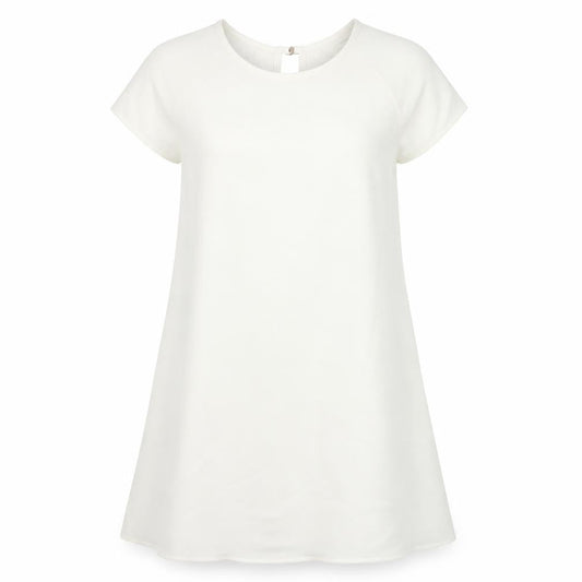 River Island Womens Ivory Polyester A-Line Size 14 Round Neck Buckle