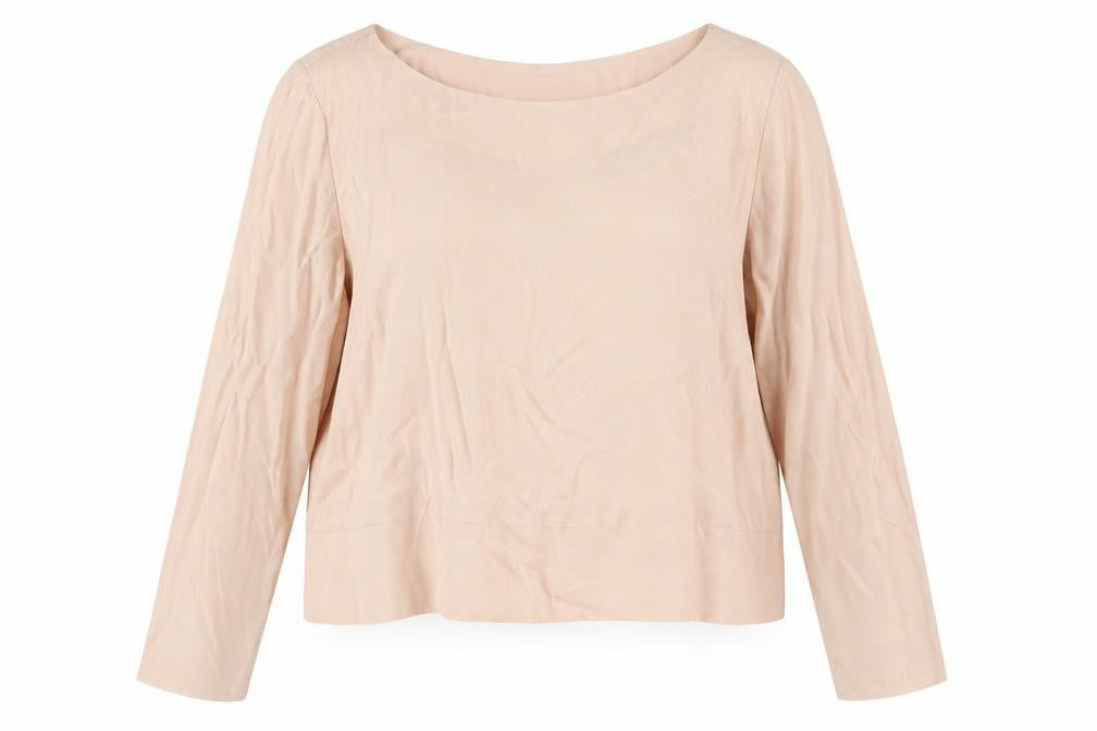 Marks & Spencer Womens Pink Viscose Basic Blouse Size 16 Round Neck