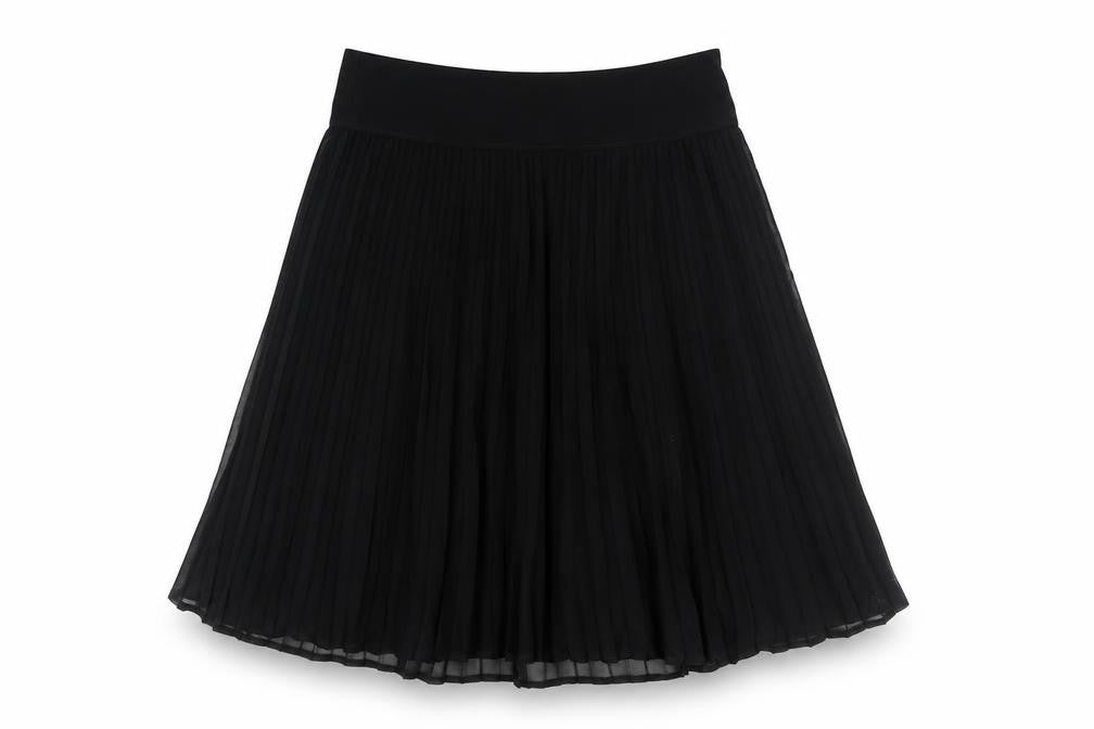 Planet Womens Black Polyester Pleated Skirt Size 8 Zip