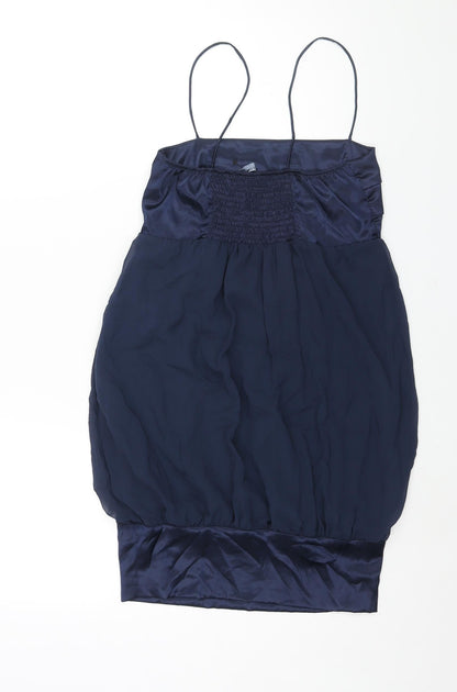 Zara Womens Blue Polyester Mini Size L Square Neck Pullover
