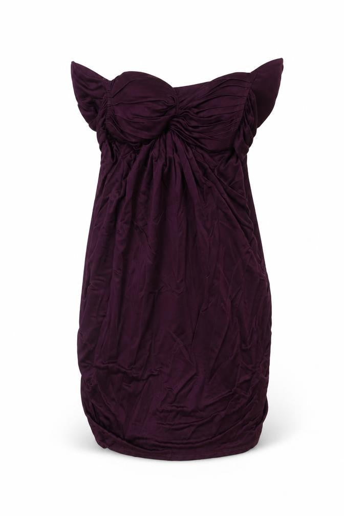 Warehouse Womens Purple Viscose Mini Size 12 Sweetheart Pullover - Tie Detail