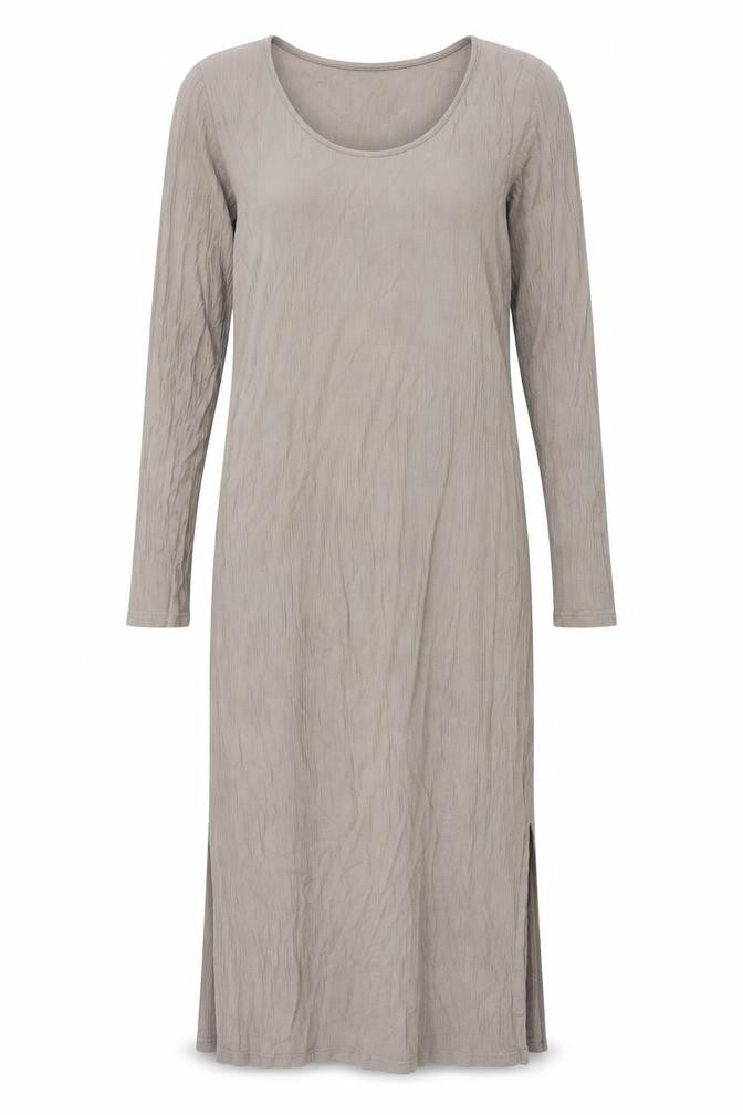 H&M Womens Brown Cotton Shift Size M Round Neck Pullover - Side Slit Ribbed