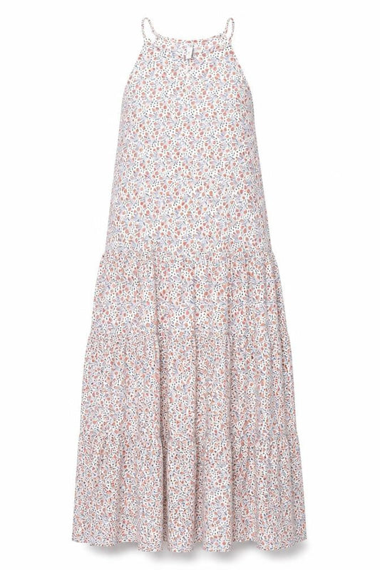 Mango Womens Multicoloured Geometric Polyester Maxi Size S Round Neck Hook & Eye - Smocked Floral Print