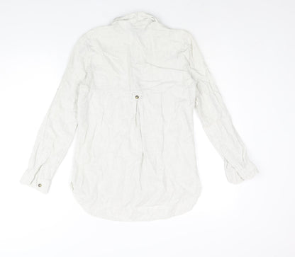 Warehouse Womens Green Polyester Basic Button-Up Size 8 Collared