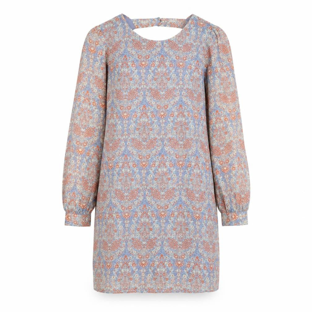 New Look Womens Multicoloured Floral Polyester Shift Size 10 Round Neck Button - Open Back
