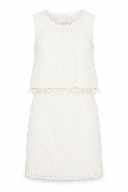 Topshop Womens Ivory Polyester Mini Size 8 Round Neck Zip
