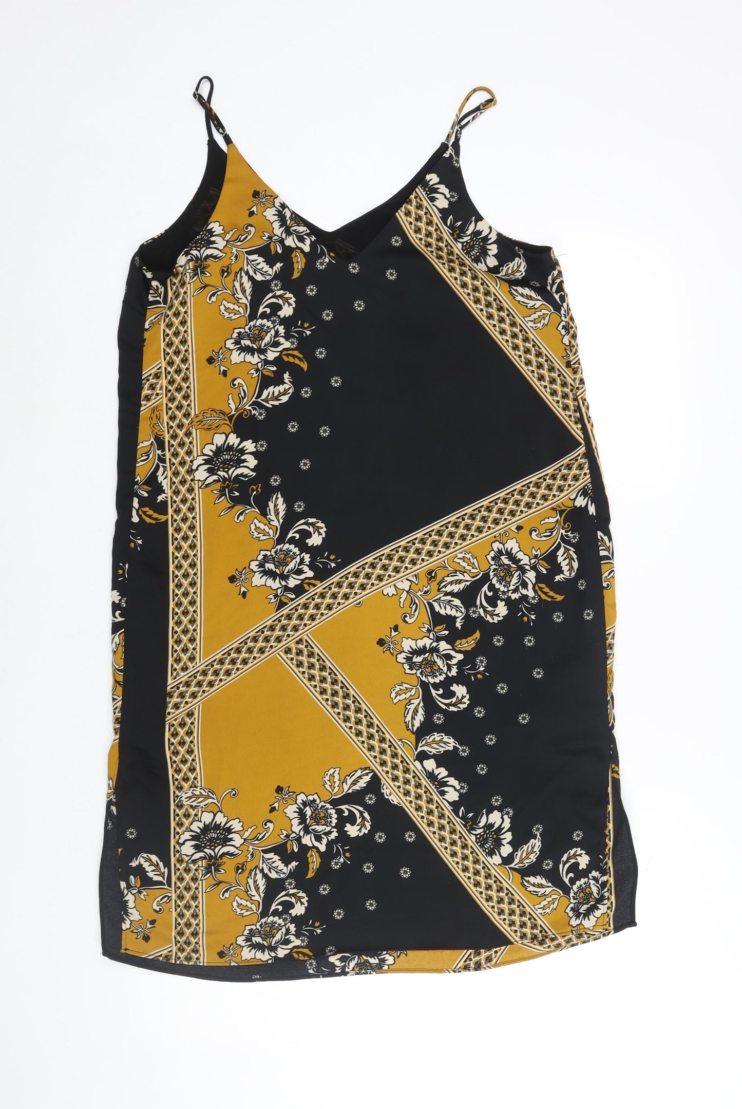 River Island Womens Multicoloured Geometric Polyester Shift Size 12 V-Neck Pullover