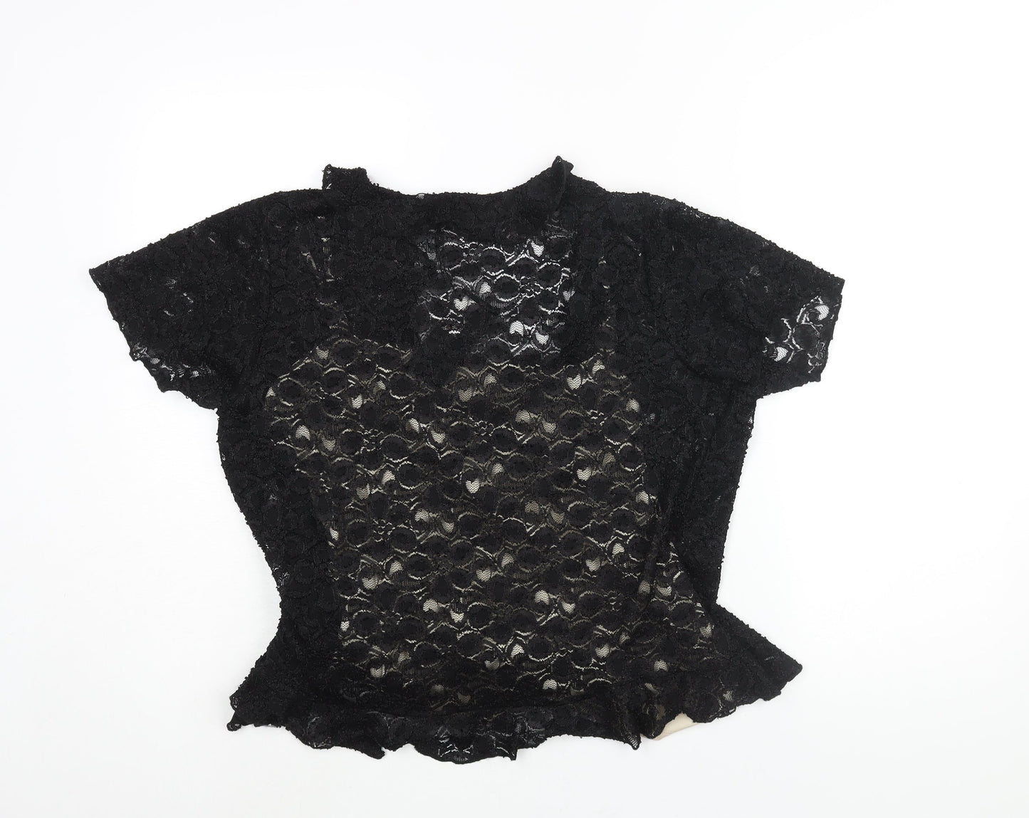 Wrapt Womens Black Nylon Wrap Blouse Size 20 V-Neck