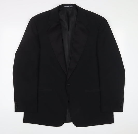 Greenwoods Mens Black Polyester Jacket Suit Jacket Size 42 Regular - Inside pockets