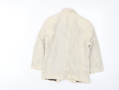 Back view of Autograph boys’ beige jacket blazer, size 8, years button