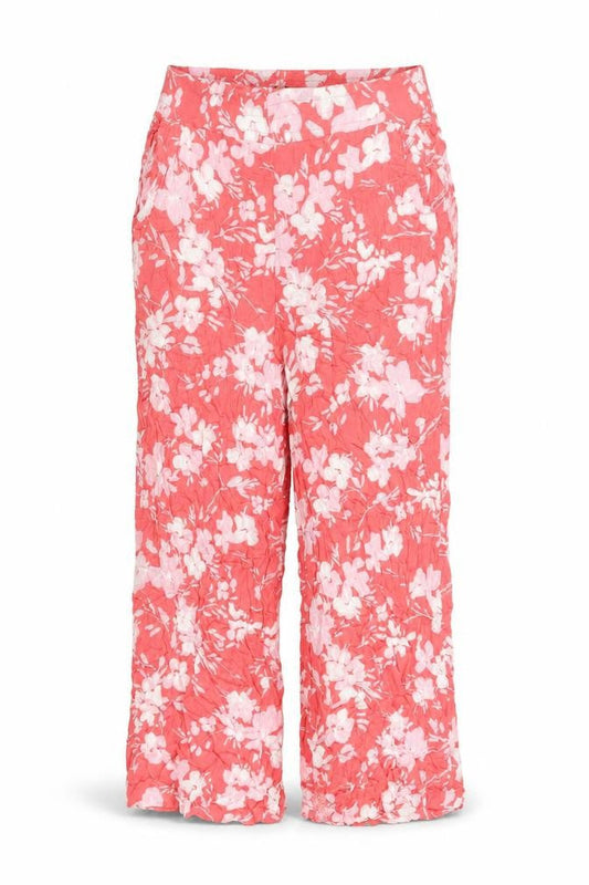 Vero Moda Womens Pink Floral Viscose Trousers Size 2XL L29 in Regular