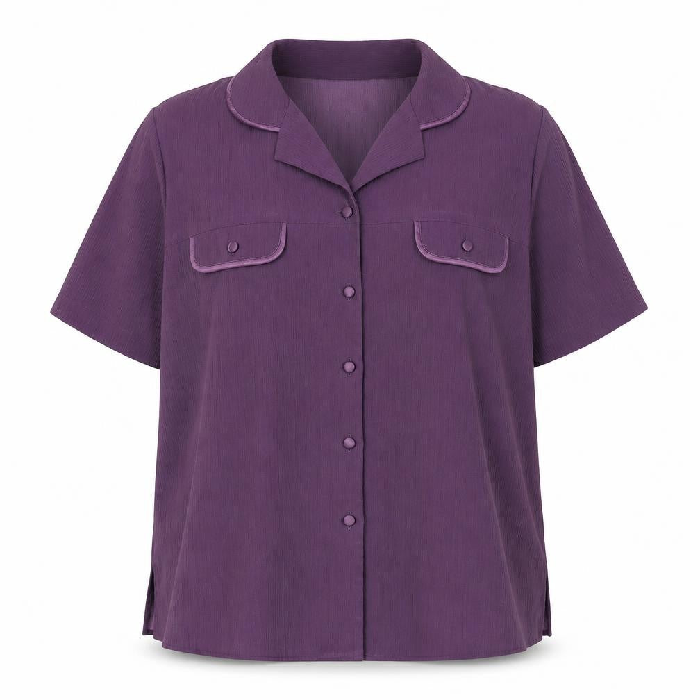 Berkertex Womens Purple Polyester Basic Button-Up Size 16 Collared