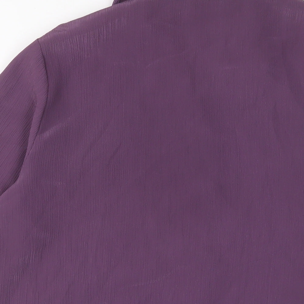 Berkertex Womens Purple Polyester Basic Button-Up Size 16 Collared