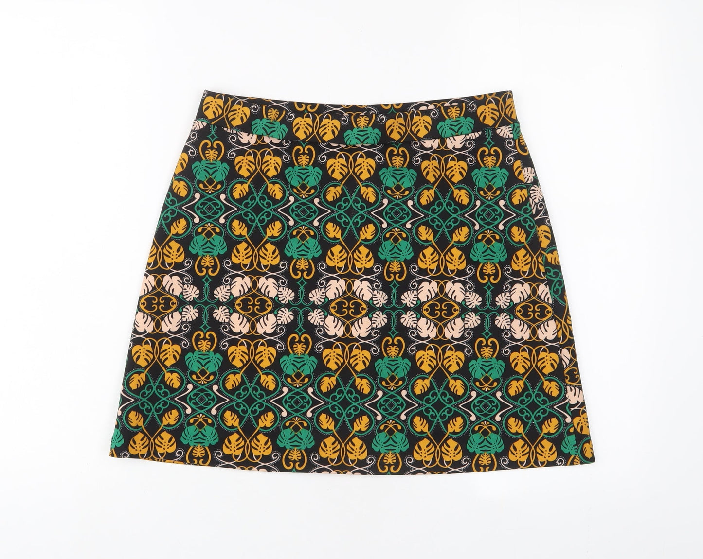 H&M Womens Multicoloured Geometric Polyester A-Line Skirt Size 28 in