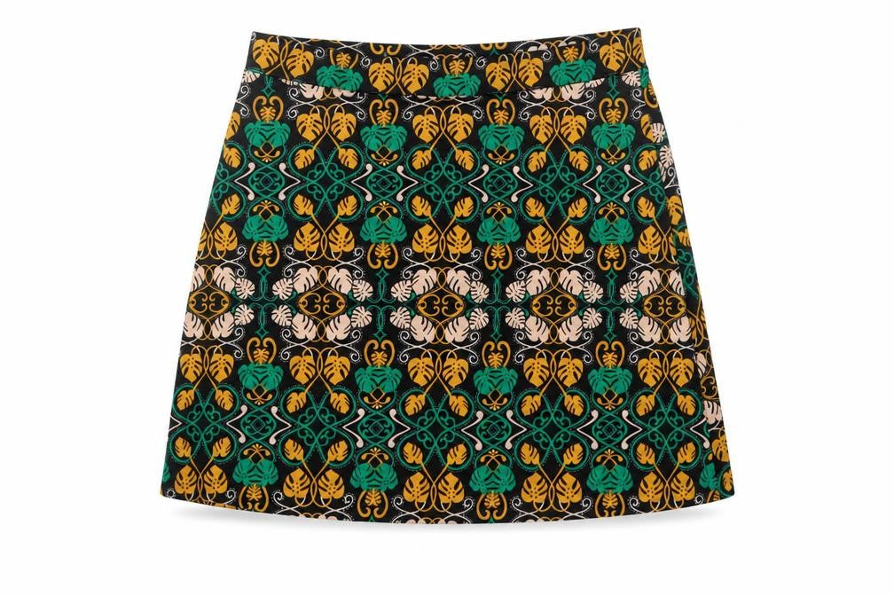 H&M Womens Multicoloured Geometric Polyester A-Line Skirt Size 28 in
