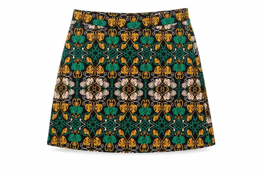 H&M Womens Multicoloured Geometric Polyester A-Line Skirt Size 28 in