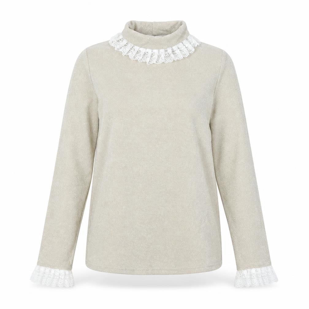 Acheval Womens Gold Polyamide Pullover Sweatshirt Size L Pullover - Glitter