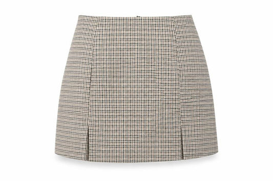 Nasty Gal Womens Brown Plaid Polyester A-Line Skirt Size 10 Zip