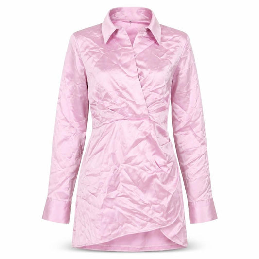 Zara Womens Pink Polyester A-Line Size XS Collared Zip