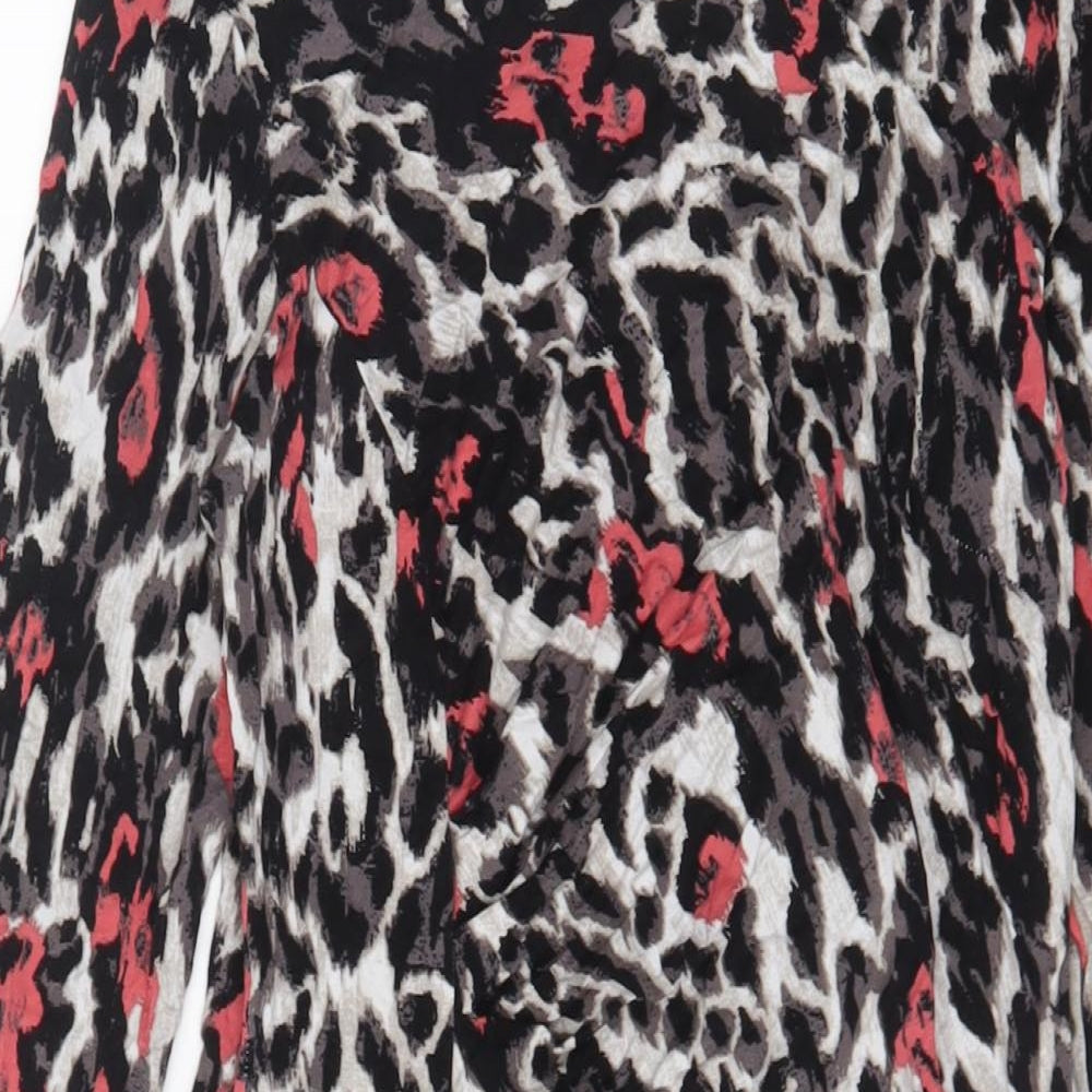 Marks and Spencer Womens Multicoloured Animal Print Viscose A-Line Size 12 Boat Neck Pullover